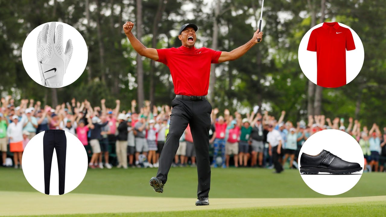 Das berühmte Nike-Outfit von Tiger Woods mit dem roten Poloshirt. (Foto. Getty) Das berühmte Nike-Outfit von Tiger Woods mit dem roten Poloshirt. (Foto. Getty)