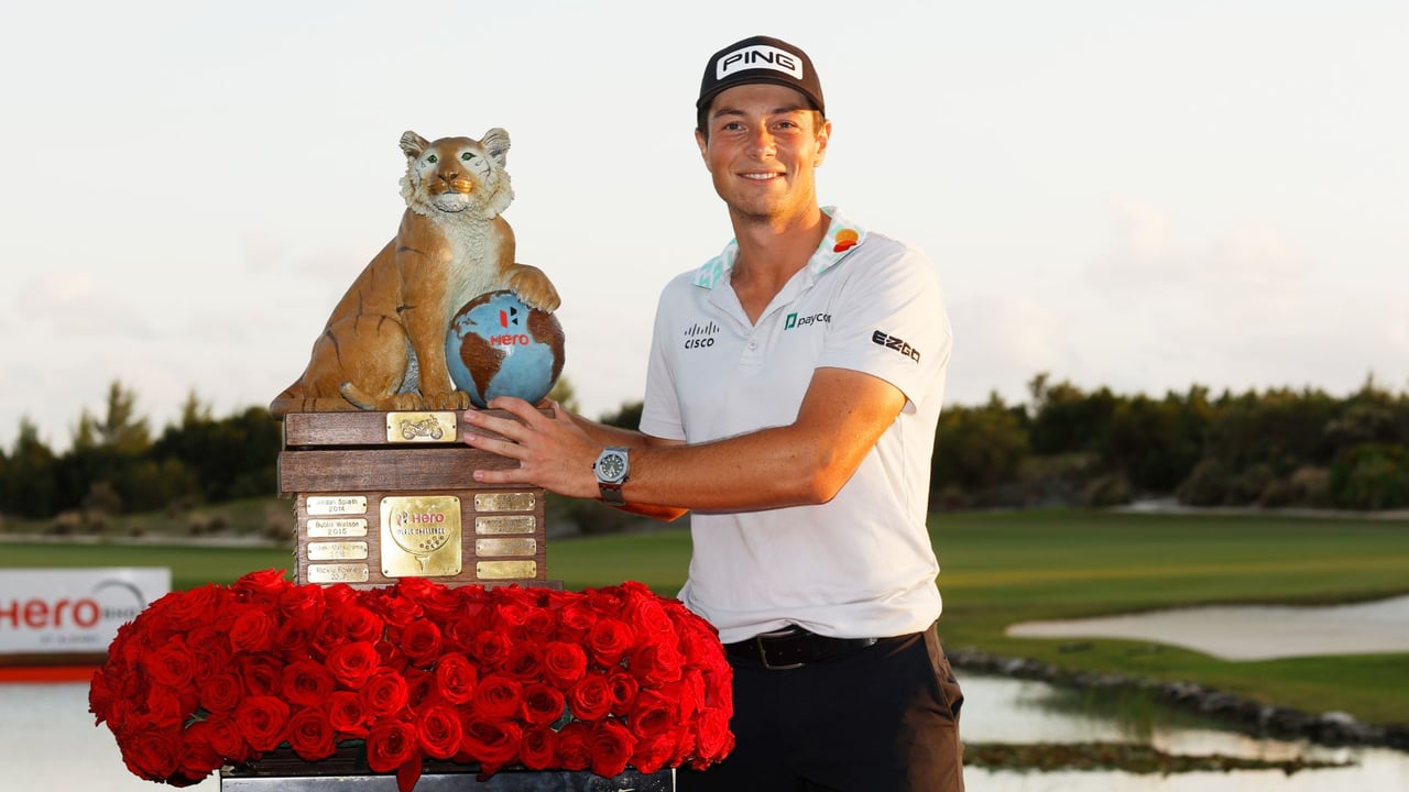PGA Tour: Viktor Hovland freut sich auf den Bahamas über seine zweite "Tiger-Trophäe". (Foto: Getty) PGA Tour: Viktor Hovland freut sich auf den Bahamas über seine zweite "Tiger-Trophäe". (Foto: Getty)