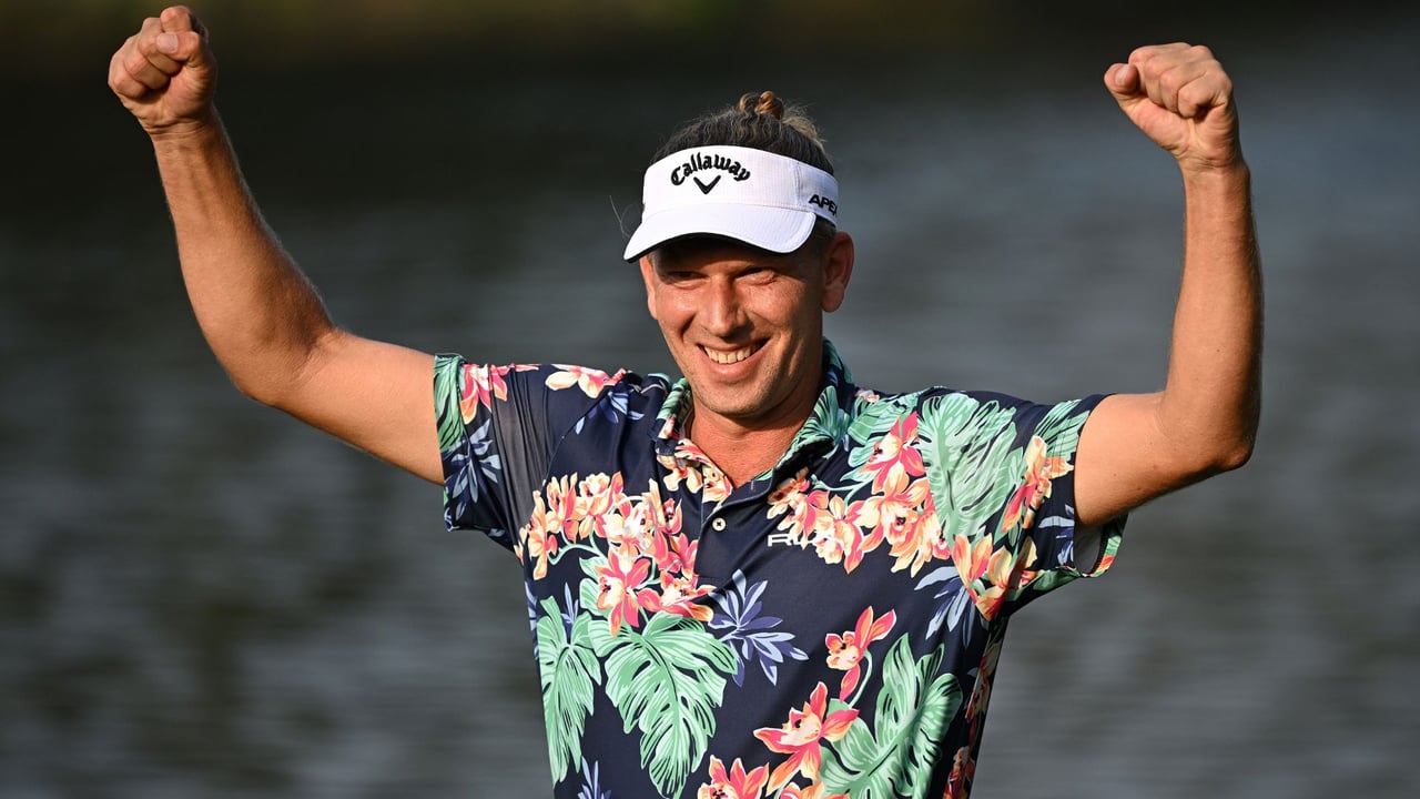 Marcel Siem jubelt nach dem Gewinn der Indian Open, seinem fünften Sieg auf der European Tour bzw. DP World Tour. (Foto: Getty) Marcel Siem jubelt nach dem Gewinn der Indian Open, seinem fünften Sieg auf der European Tour bzw. DP World Tour. (Foto: Getty)