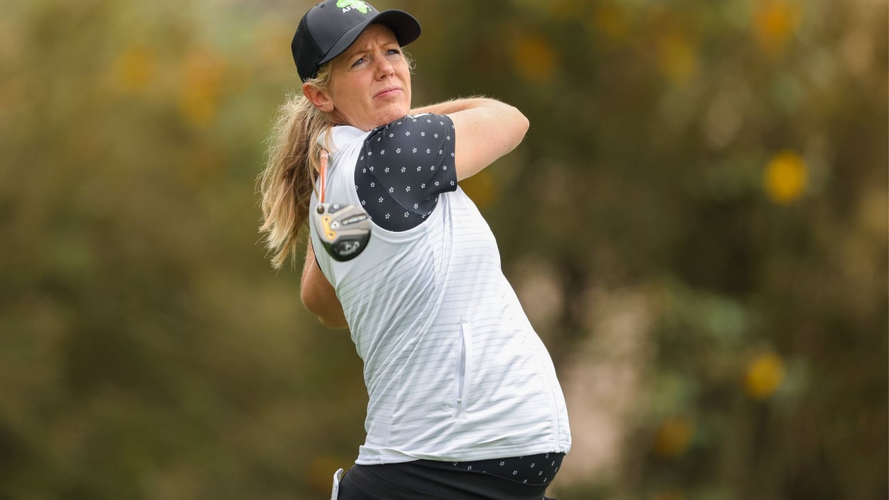 Amy Olson erfüllte sich trotz Schwangerschaft einen Traum und trat bei den US Women's Open in Pebble Beach an. (Quelle: Getty) Amy Olson erfüllte sich trotz Schwangerschaft einen Traum und trat bei den US Women's Open in Pebble Beach an. (Quelle: Getty)
