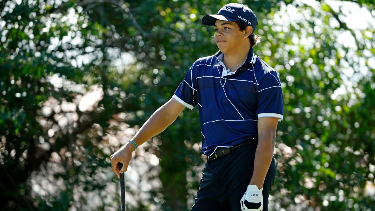 Charlie Woods erlebte einen komplizierten Tag bei seinem Versuch sich für die Cognizant Classic zu qualifizieren. (Foto: Getty) Charlie Woods erlebte einen komplizierten Tag bei seinem Versuch sich für die Cognizant Classic zu qualifizieren. (Foto: Getty)