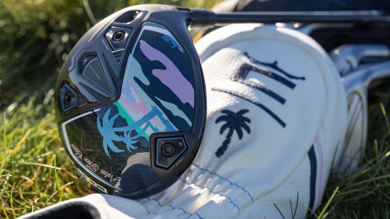 Der neue Cobra Dark Speed Driver 2024 in der limitierten Palm Tree Kollektion mit Rickie Fowler. (Foto: Cobra Golf) Der neue Cobra Dark Speed Driver 2024 in der limitierten Palm Tree Kollektion mit Rickie Fowler. (Foto: Cobra Golf)
