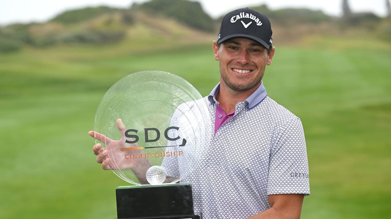 Der Amerikaner Jordan Gumberg gewinnt seinen ersten DP World Tour Titel auf den SDC Championships. (Foto: Getty) Der Amerikaner Jordan Gumberg gewinnt seinen ersten DP World Tour Titel auf den SDC Championships. (Foto: Getty)