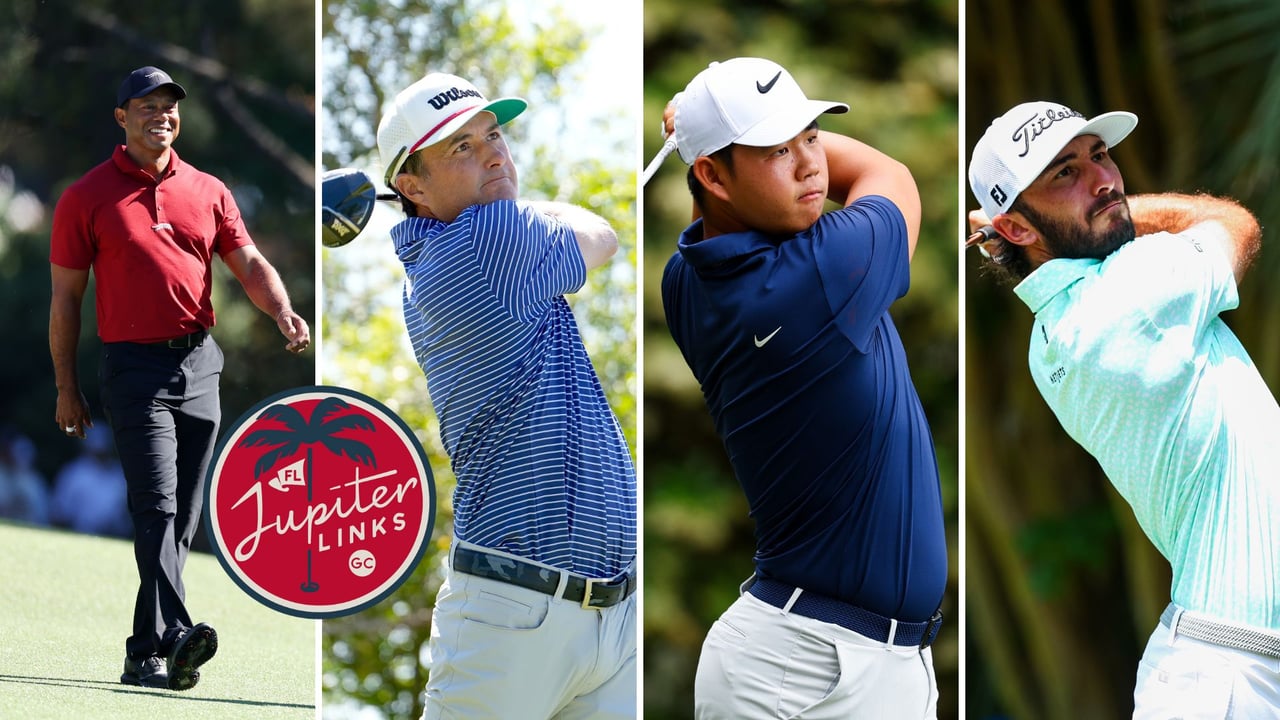 Künftig zusammen im TGL Golf Team: Woods, Kisner, Kim und Homa. (v.l.n.r.) Künftig zusammen im TGL Golf Team: Woods, Kisner, Kim und Homa. (v.l.n.r.)