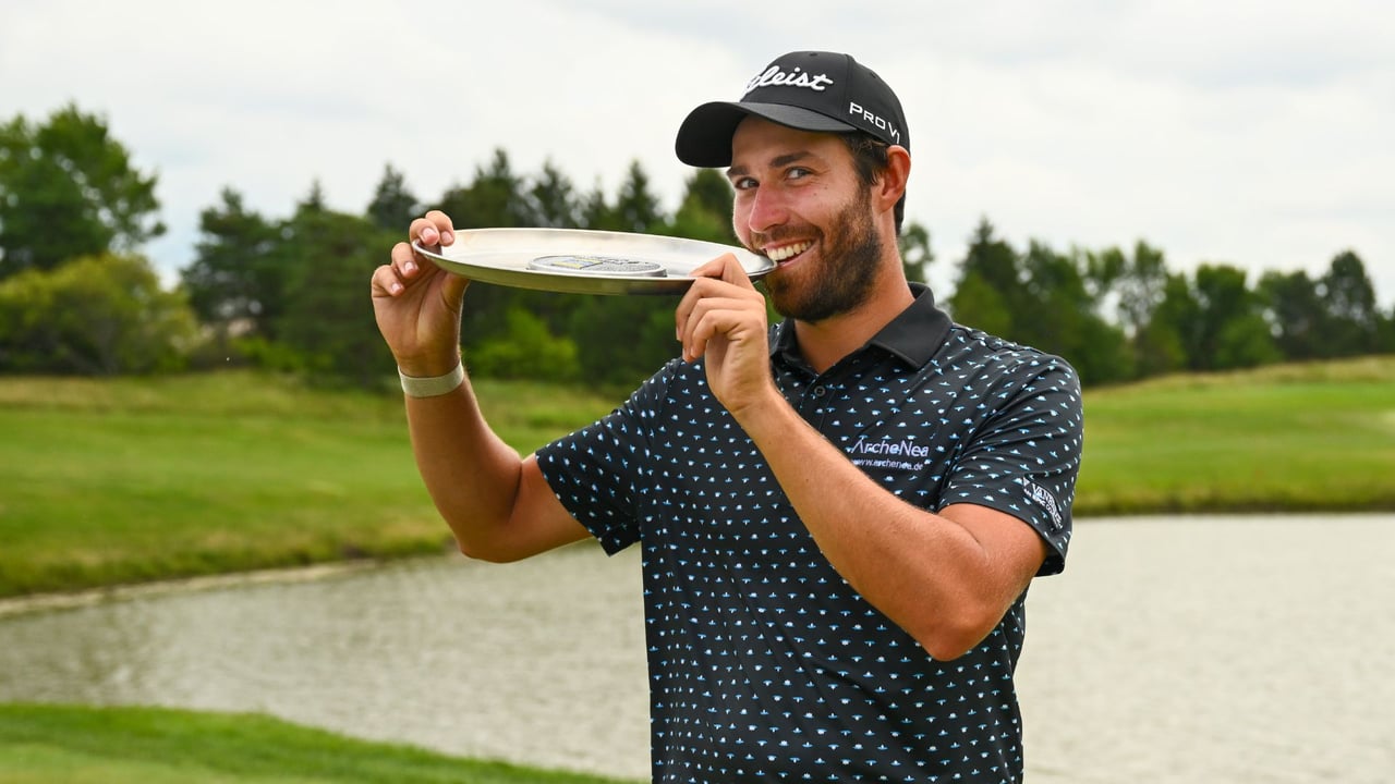 Thomas Rosenmüller feiert seinen Sieg auf der Korn Ferry Tour. (Foto: Getty) Thomas Rosenmüller feiert seinen Sieg auf der Korn Ferry Tour. (Foto: Getty)