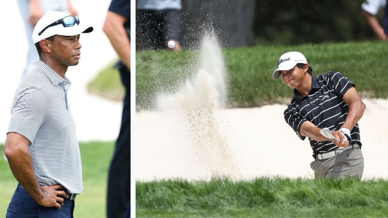 Tiger Woods und Sohn Charlie gemeinsam bei dessen USGA-Debüt. (Fotos: Getty) Tiger Woods und Sohn Charlie gemeinsam bei dessen USGA-Debüt. (Fotos: Getty)