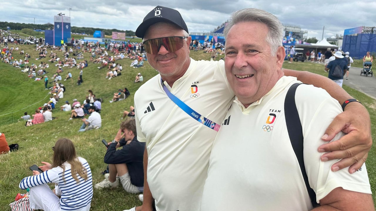 Uli Eckhardt, Bundestrainer der Herren-Elite (links) und Claus Kobold, Präsident des Deutschen Golf Verbandes, bei den Olympischen Spielen. (Foto: Deutscher Golf Verband) Uli Eckhardt, Bundestrainer der Herren-Elite (links) und Claus Kobold, Präsident des Deutschen Golf Verbandes, bei den Olympischen Spielen. (Foto: Deutscher Golf Verband)