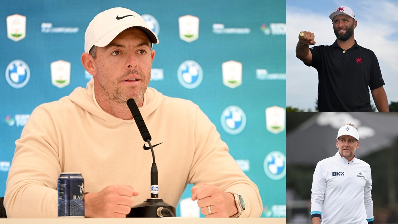 Rory McIlroy auf der Pressekonferenz im Vorfeld der BMW PGA Championship 2024. (Fotos: Getty) Rory McIlroy auf der Pressekonferenz im Vorfeld der BMW PGA Championship 2024. (Fotos: Getty)
