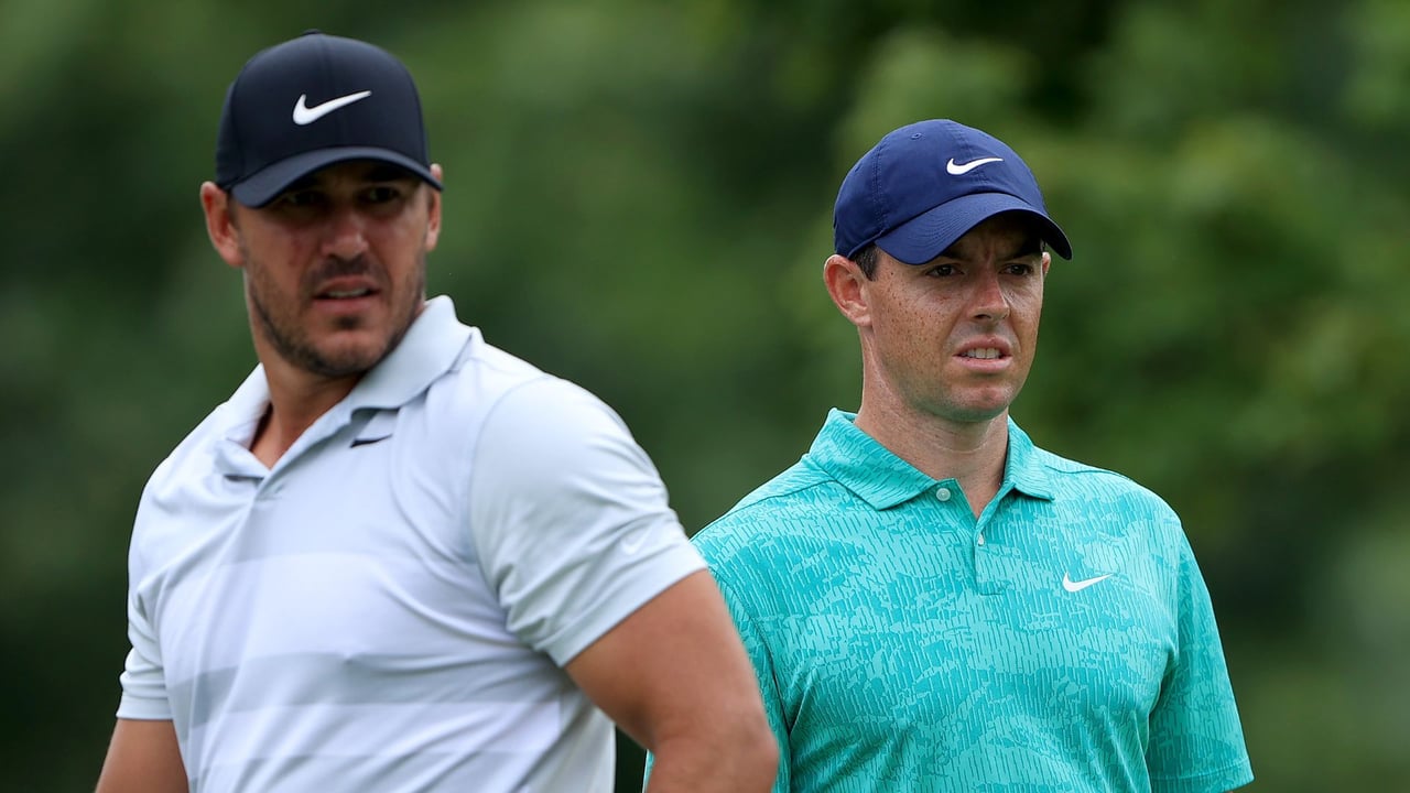Brooks Koepka (li.) wird zusammen mit Bryson DeChambeau gegen Rory McIlroy (re.) und Scottie Scheffler antreten. (Quelle: Getty) Brooks Koepka (li.) wird zusammen mit Bryson DeChambeau gegen Rory McIlroy (re.) und Scottie Scheffler antreten. (Quelle: Getty)