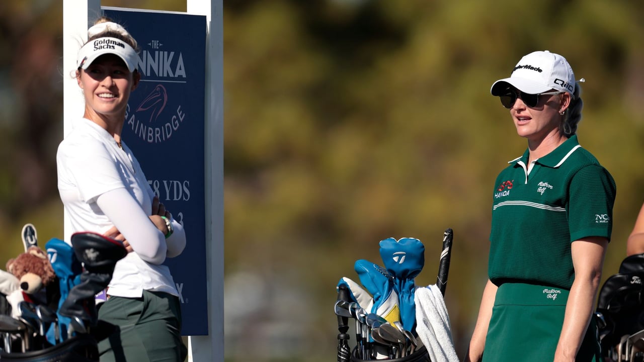 Nelly Korda (li.) und Charley Hull spielten die dritte Runde des The ANNIKA zusammen. (Quelle: Getty) Nelly Korda (li.) und Charley Hull spielten die dritte Runde des The ANNIKA zusammen. (Quelle: Getty)
