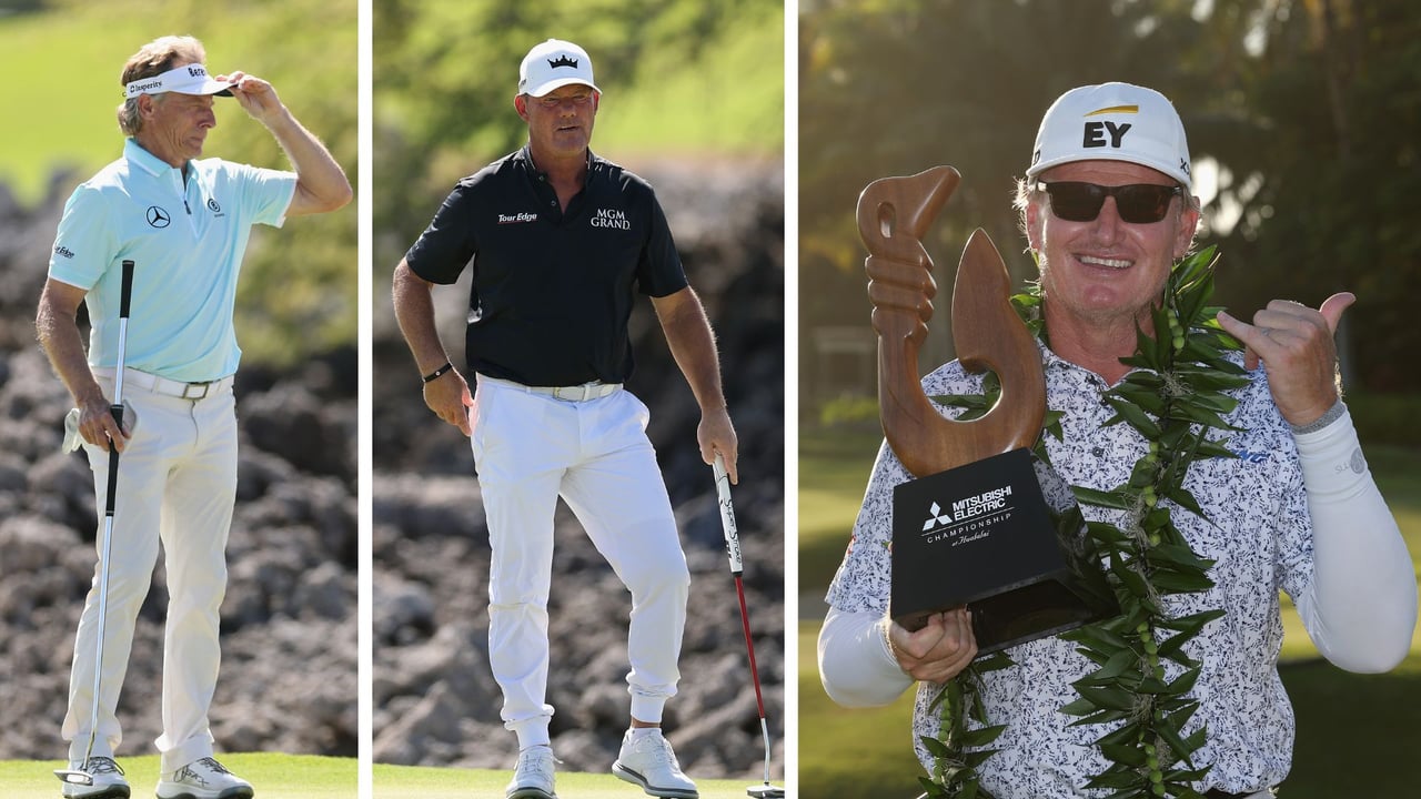 Bernhard Langer und Alex Cejka landen hinter Ernie Els auf Rang 2. (Foto: Getty) Bernhard Langer und Alex Cejka landen hinter Ernie Els auf Rang 2. (Foto: Getty)
