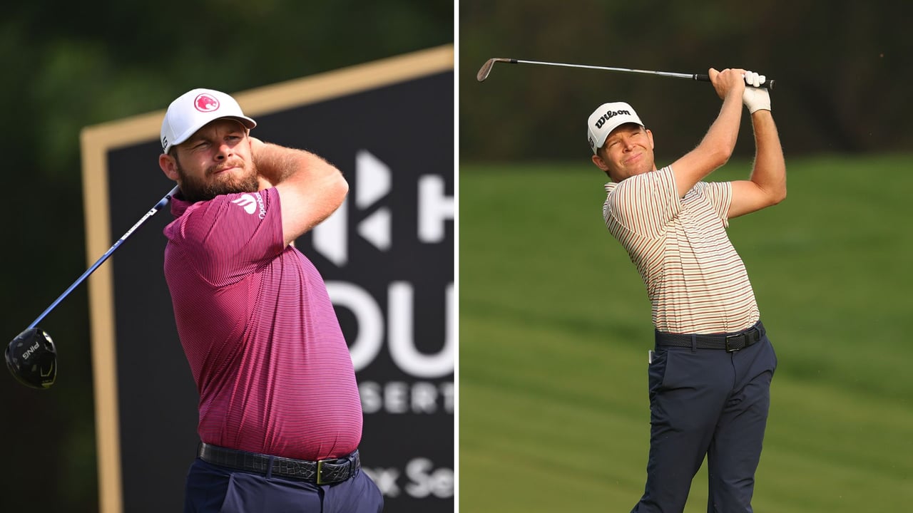Tyrell Hatton und Alexander Knappe während der dritten Runde im Emirates Golf Club auf der DP World Tour. (Quelle: Getty) Tyrell Hatton und Alexander Knappe während der dritten Runde im Emirates Golf Club auf der DP World Tour. (Quelle: Getty)