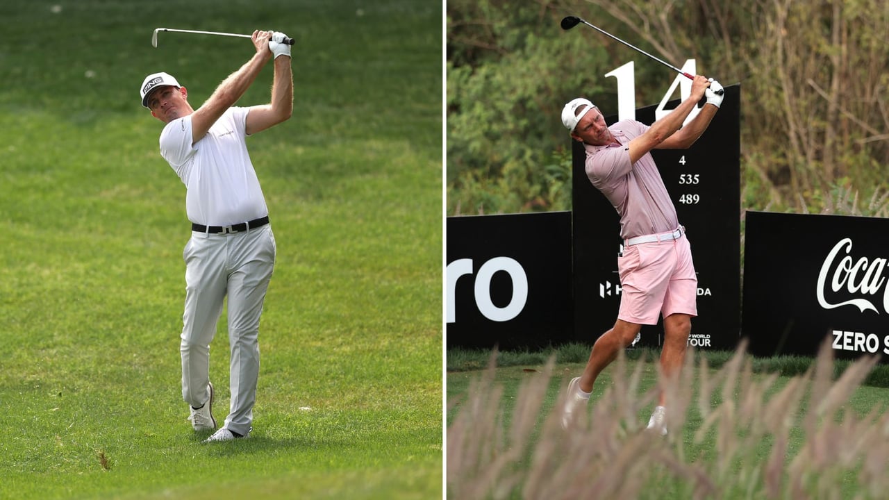 Joel Girrbach spielt ein Ass auf der DP World Tour, Marcel Siem reis freiwillig früher ab. (Fotos: Getty)