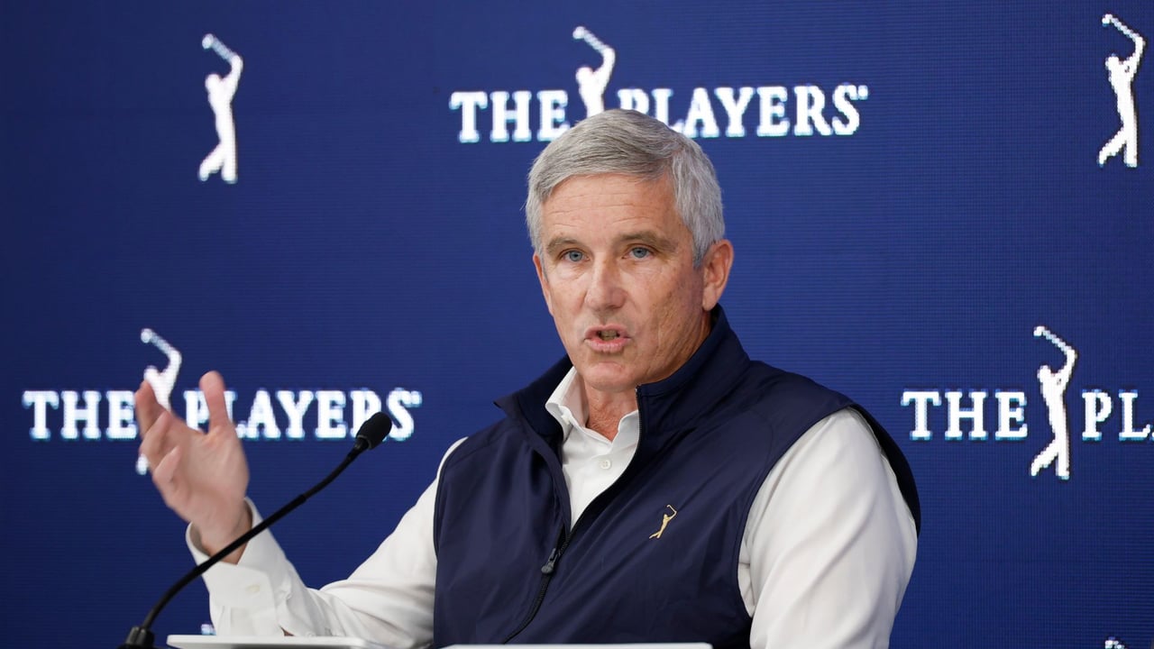 Jay Monahan äußert sich im Rahmen des Players zum Stand der PGA-PIF Verhandlungen. (Foto: Getty) Jay Monahan äußert sich im Rahmen des Players zum Stand der PGA-PIF Verhandlungen. (Foto: Getty)