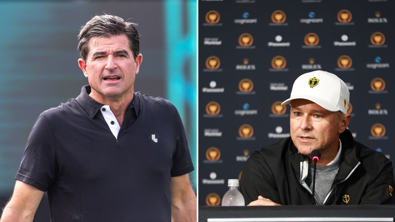 LIV Golf CEO Scott O’Neil und OWGR-Vorsitzender Trevor Immelman sprechen offenbar erneut über Weltranglistenpunkte für die League. (Fotos: Getty)