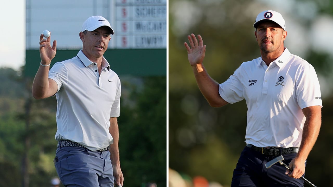Rory McIlroy und Bryson DeChambeau starten zusammen in die vierte Runde des US Masters 2025. (Foto: Getty)