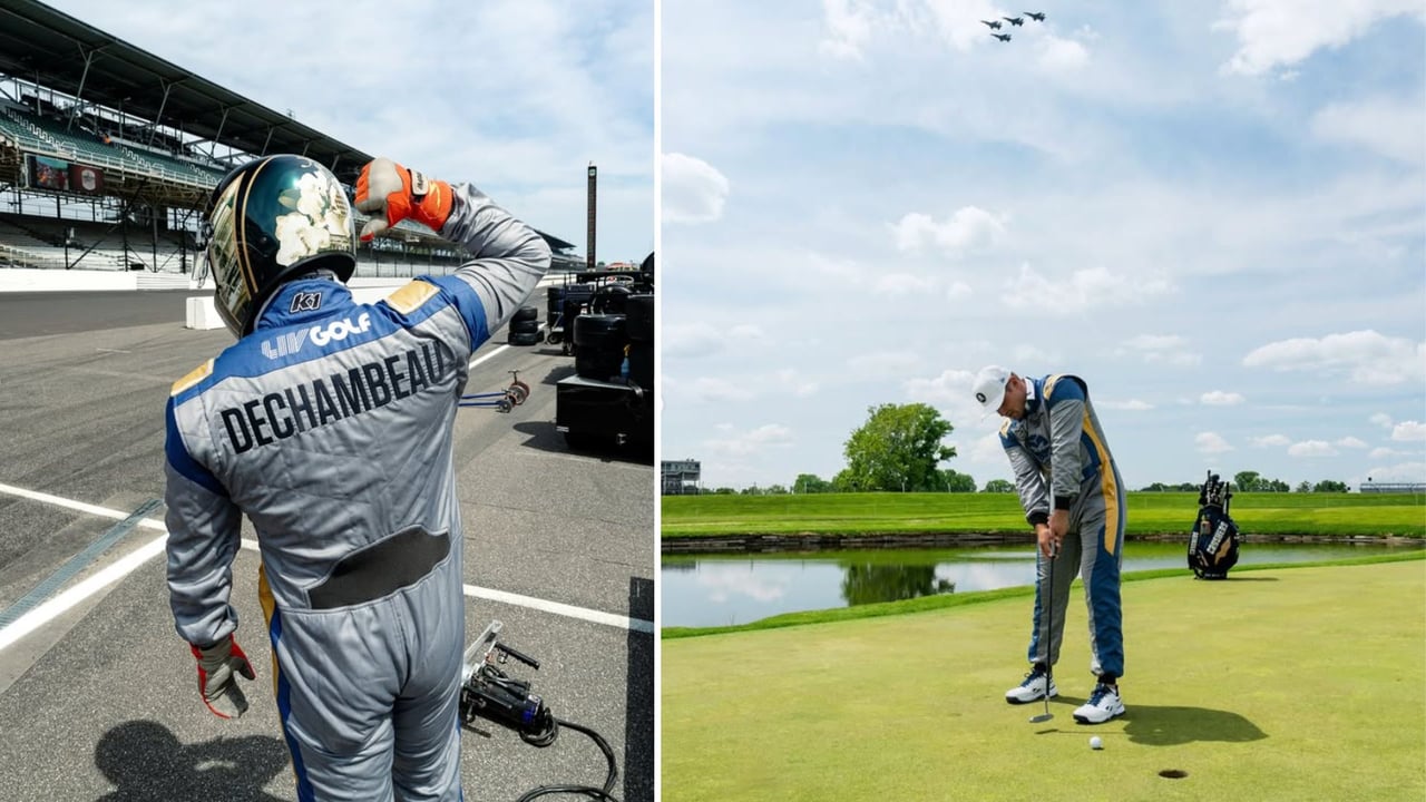 Bryson DeChambeau beim Indy 500. (Foto: Instagram.com/@brysondech)