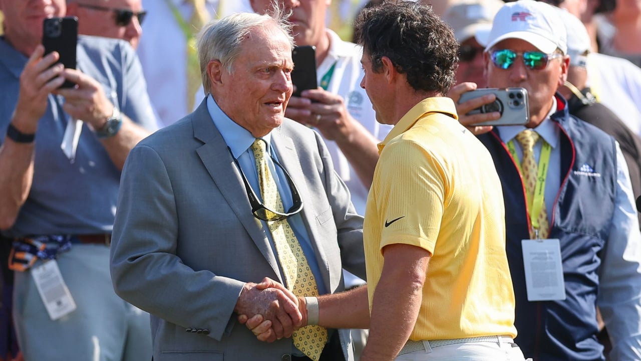 Jack Nicklaus und Rory McIlroy beim Memorial Tournament 2023. (Foto: Getty) Jack Nicklaus und Rory McIlroy beim Memorial Tournament 2023. (Foto: Getty)
