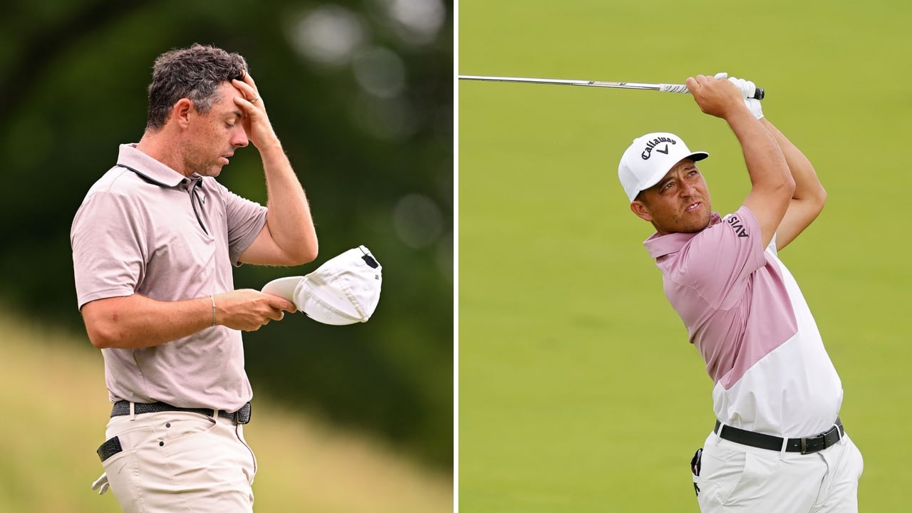 Rory McIlroy und Xander Schauffele straucheln bei der US Open 2025. (Fotos: Getty)