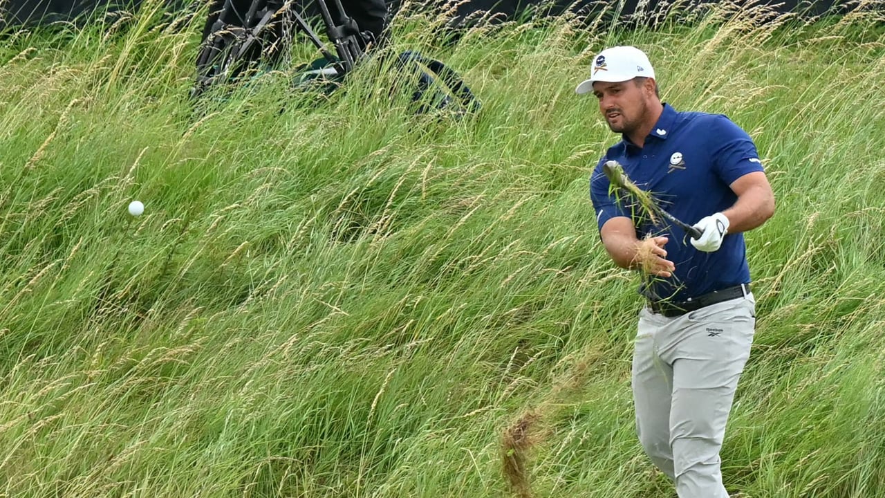 Bryson DeChambeau noch "auf der Suche" bei der British Open 2025. (Foto: Getty) Bryson DeChambeau noch "auf der Suche" bei der British Open 2025. (Foto: Getty)