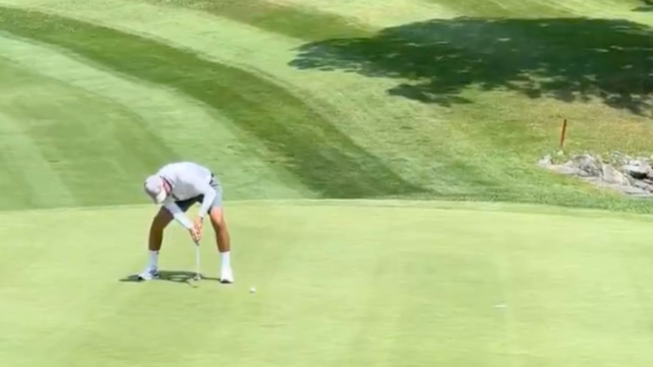 Anfang dieser Woche bei der 103. PGA Championship of Canada: Philippe Gariepy mit seinem Mini-Putter. (Foto: X@PGAofCanada)