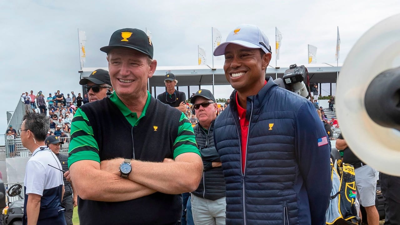 Ernie Els und Tiger Woods. (Foto: Getty)