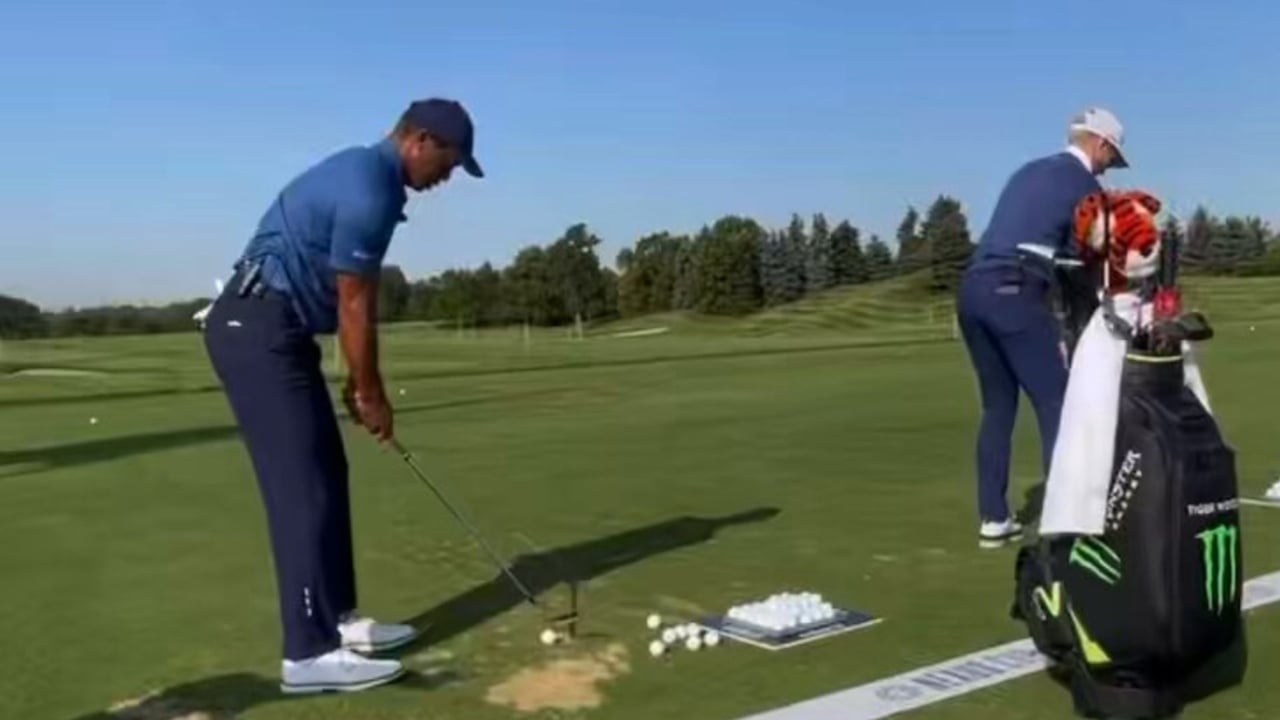 Tiger Woods beim Nexus Cup wieder auf der Driving Range (Foto: X/NUCLRGOLF) Tiger Woods beim Nexus Cup wieder auf der Driving Range (Foto: X/NUCLRGOLF)