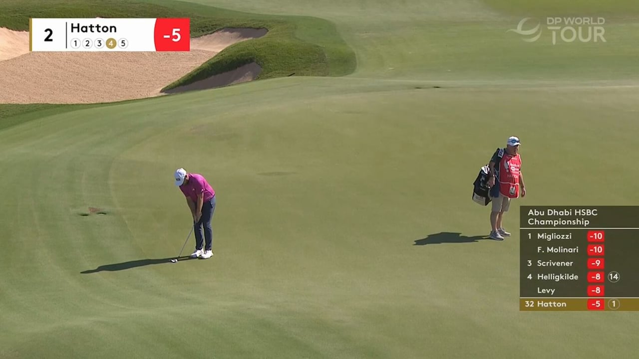 Tyrrell Hatton locht mit Wedge direkt vom Grün ein – beeindruckender Moment auf der DP World Tour - (@DPWorldTour)