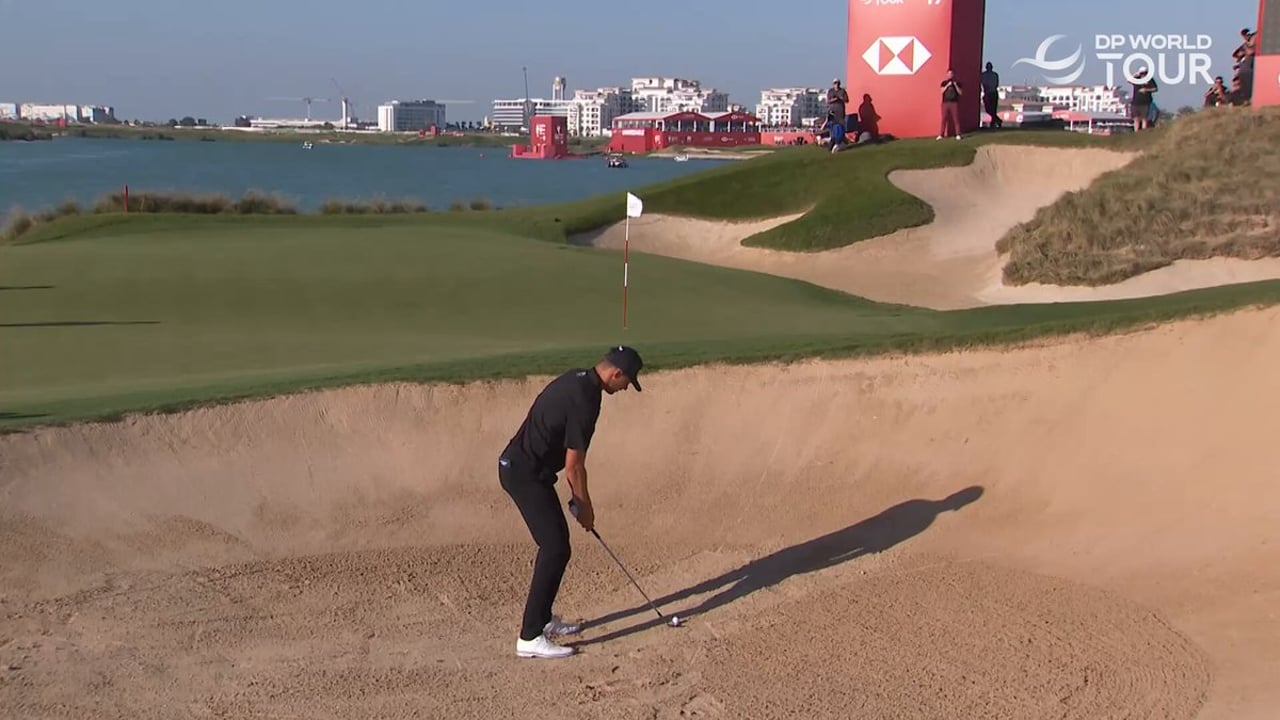 Victor Perez brilliert mit spektakulärem Bunkerschlag bei AD Golf Championships - (@DPWorldTour)