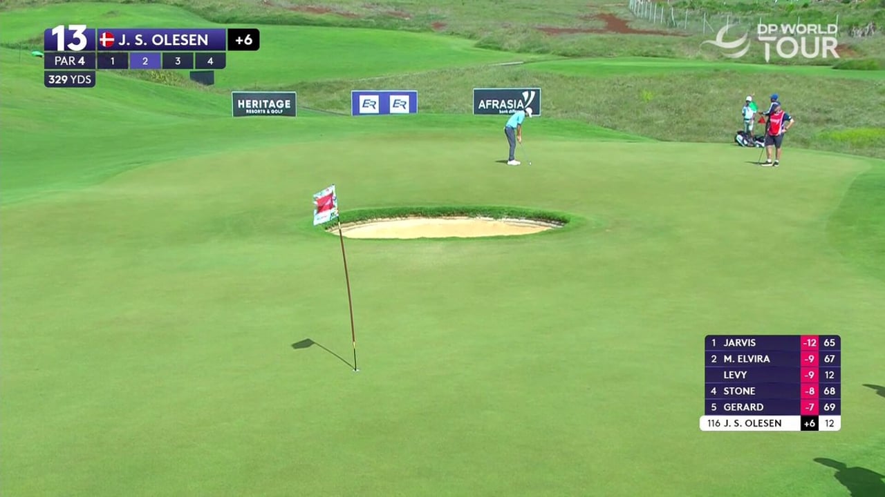 Jacob Skov Olesen beeindruckt mit Bunkerschlag bei AfrAsia Bank Mauritius Open - (@DPWorldTour)