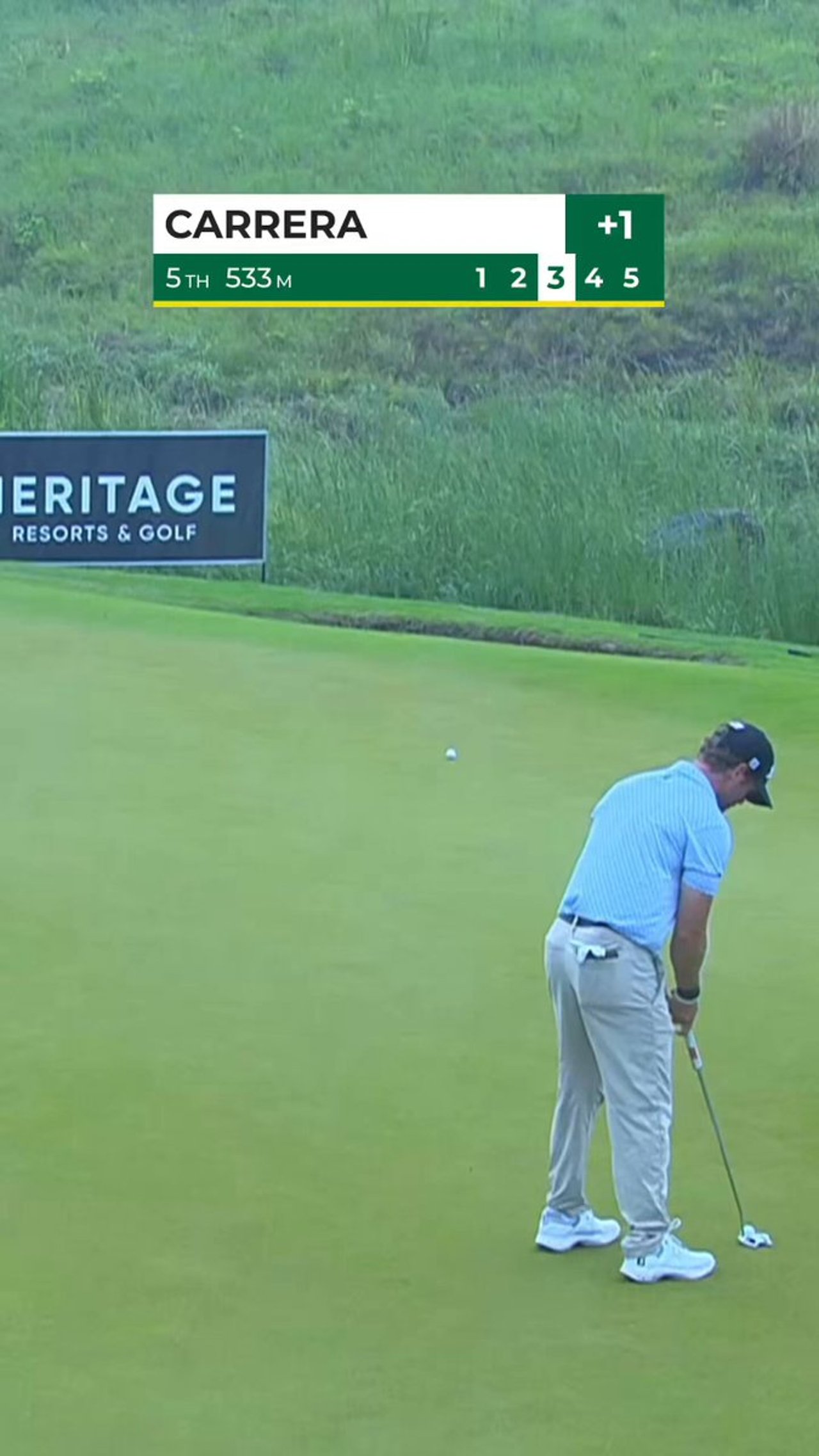 Luis Carrera beeindruckt mit Eagle beim AfrAsia Bank Mauritius Open trotz Regen - (@Sunshine_Tour)