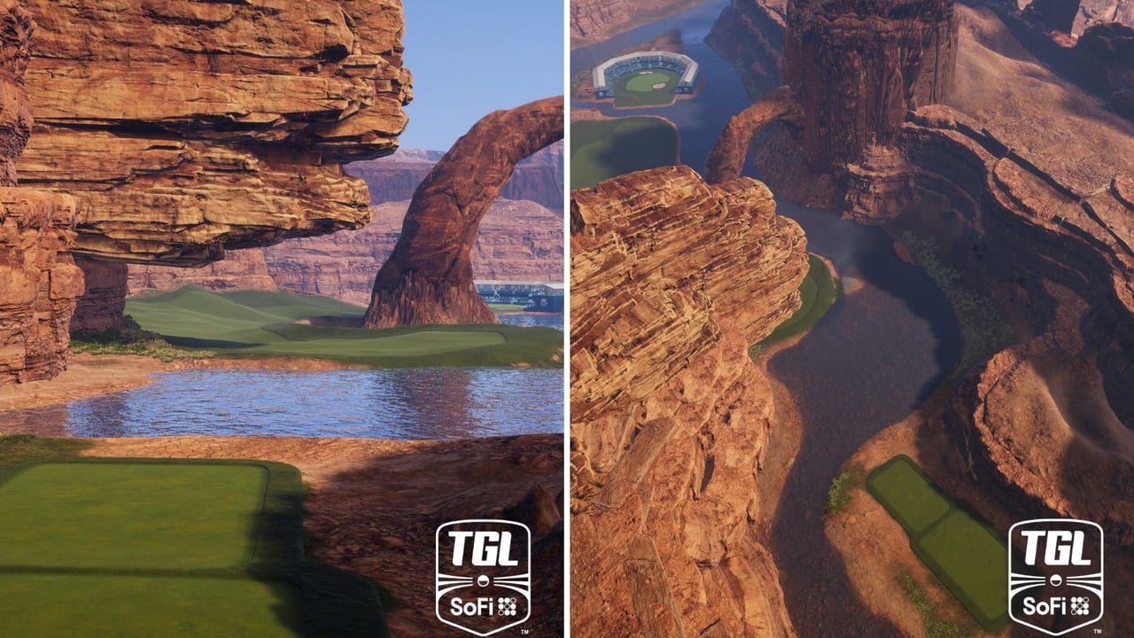 Tomorrow Golf League stellt spektakuläres Design vor. (Fotos: x.com/@TGL)