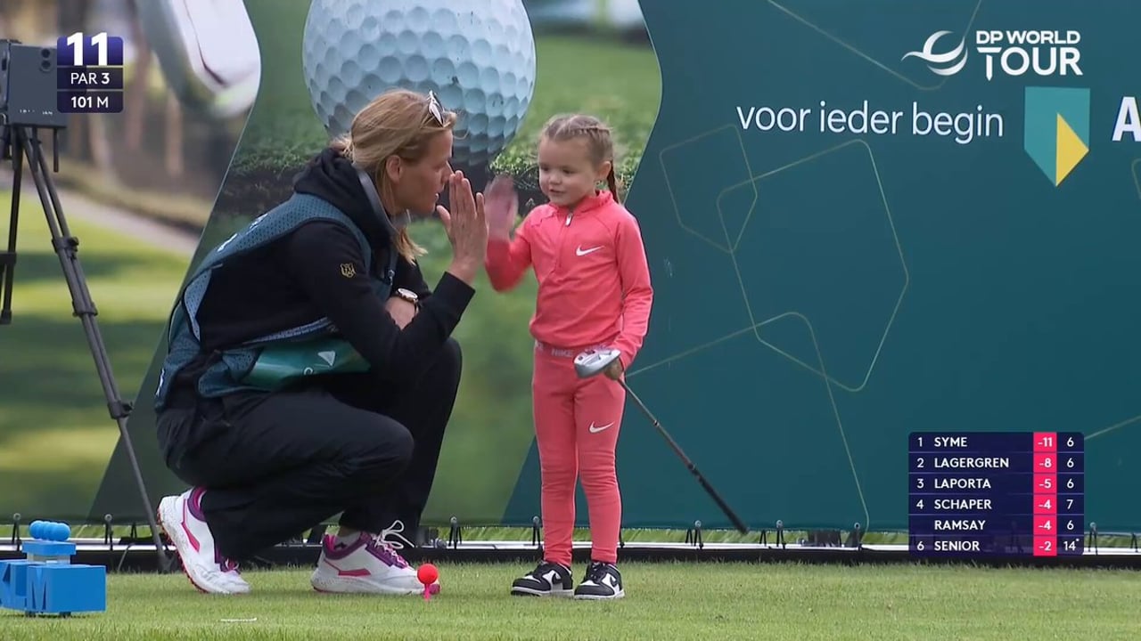 Vierjährige Arabella beeindruckt bei "Beat the Pro" auf der DP World Tour - (@DPWorldTour)