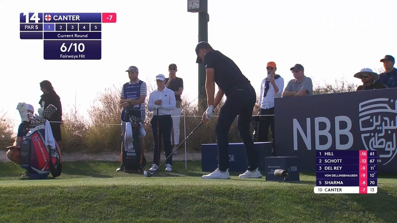 Laurie Canter beeindruckt mit 346-Yard-Drive bei Bapco Energies Bahrain Championship - (@DPWorldTour)