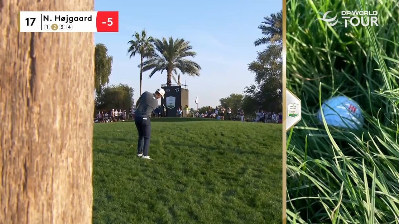 Nicolai Højgaard beeindruckt beim Hero Dubai Desert Classic mit spektakulärem Schlag - (@DPWorldTour)