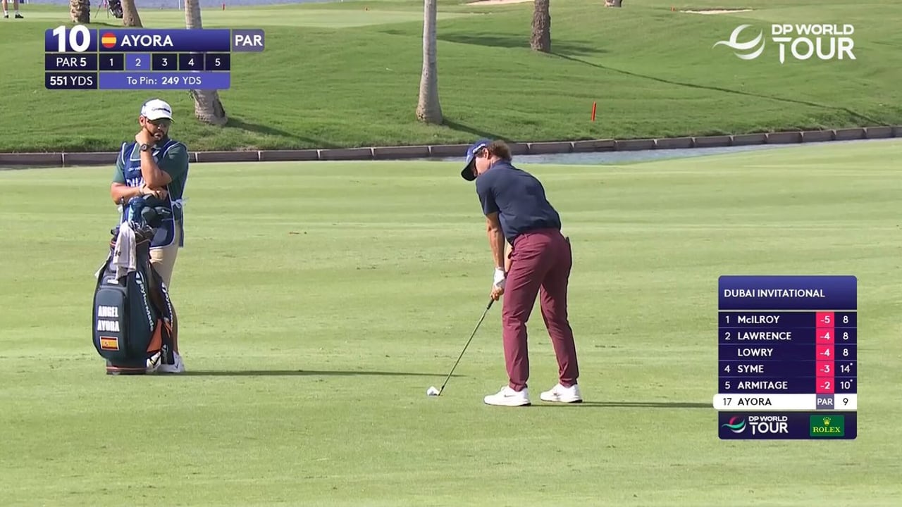 Angel Ayora erzielt erstes Eagle beim Dubai Invitational unter schwierigen Bedingungen - (@DPWorldTour)