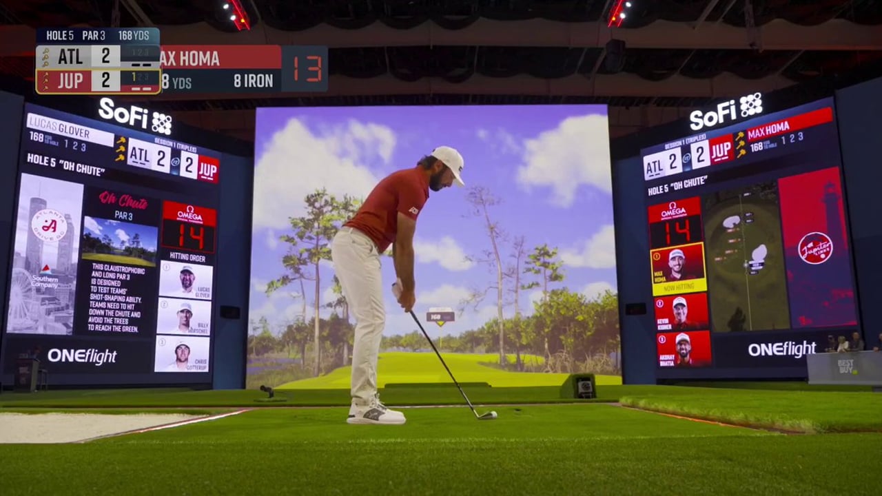 Max Homa glänzt mit präzisem Schlag bei Tomorrow Golf League - (@TGL)