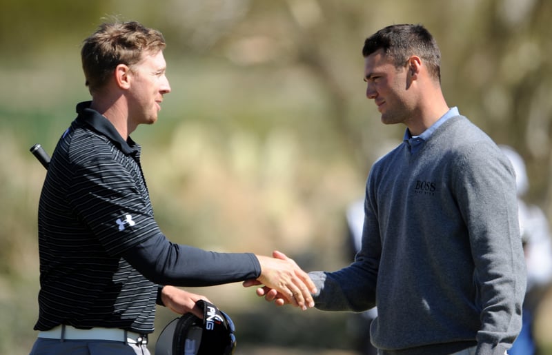 Hunter Mahan (li.) und Martin Kaymer (re.)