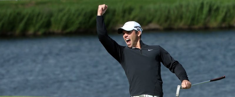 Paul Casey jubelt über seinen Sieg