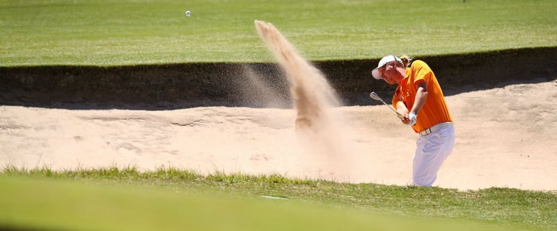 Als Vorjahressieger der Trophee Hassan II schlägt Marcel Siem bei der Volvo Golf Champions 2014 in Durban ab