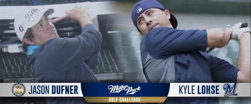 Jason Dufner duelliert sich golfend mit Pitcher Kyle Lohse.