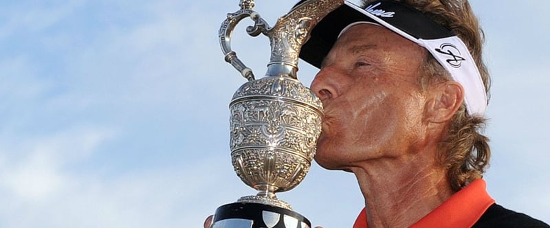 Bernhard Langer ließ bei der Senior Open Championship 2014 die Konkurrenz im Regen stehen.