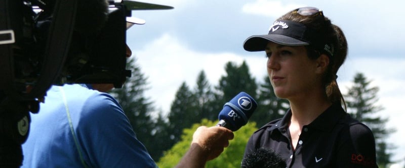 Sandra Gal stand Golf Post im Rahmen der Ladies German Open im Golfclub Wörthsee Rede und Antwort.