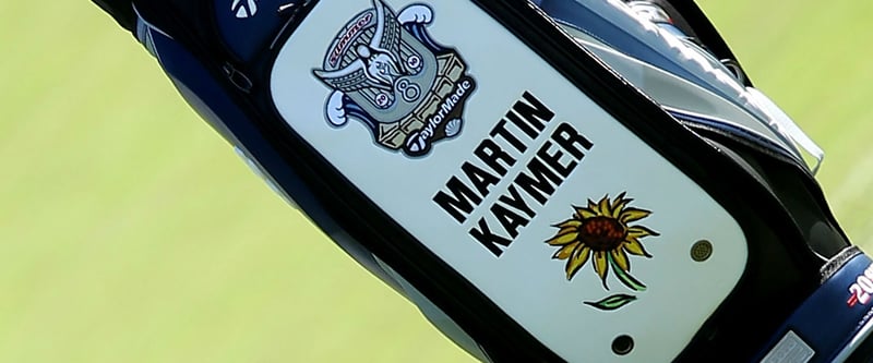 Hinter der Sonnenblume auf Martin Kaymers Golfbag verbirgt sich seine neue Stiftung.