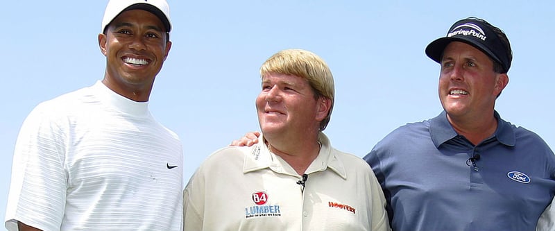 John Daly (m.) fordert Phil Mickelson oder Tiger Woods als spielenden Kapitän für das US-Ryder-Cup-Team 2016. (Foto: Getty)John Daly (m.) fordert Phil Mickelson oder Tiger Woods als spielenden Kapitän für das US-Ryder-Cup-Team 2016.