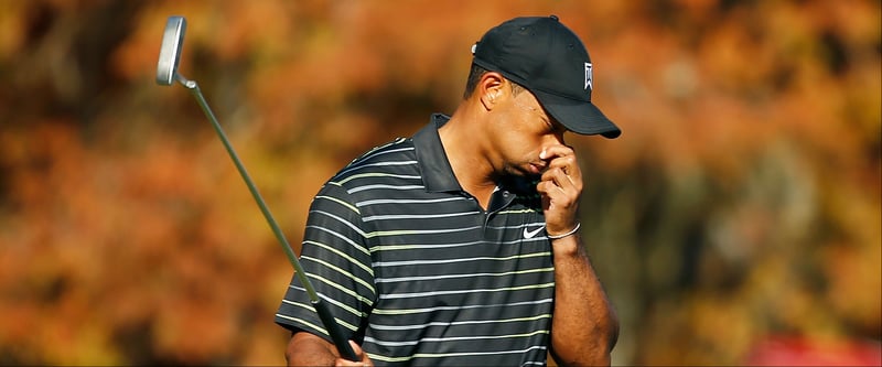 Ein Satz mit X - das war wohl nix. Tiger Woods ist nach seiner ersten Comeback-Runde Letzter. (Foto: Getty)