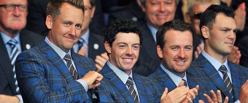 Ian Poulter, Rory McIlroy, Graeme McDowell und Martin Kaymer (v.l.) - alle sind sie unter den 50 bestverdienenden Golfern der Welt. (Foto: Getty)