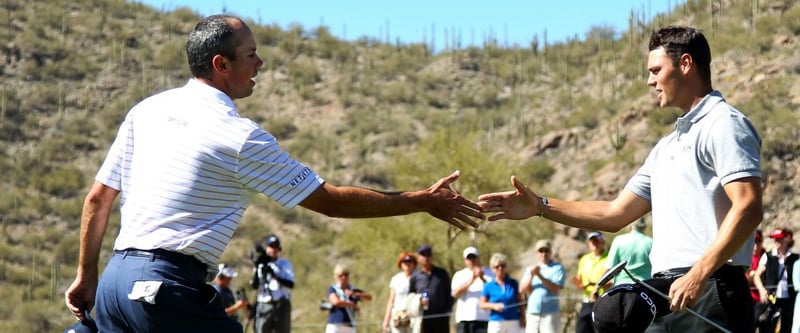 Zum Auftakt der Valero Texas Open trifft Martin Kaymer (r.) in einem Flight auf Matt Kuchar und dessen Landsmann Justin Leonard.