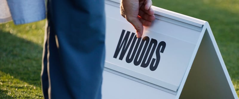 Tiger Woods Schild bei der Hero World Challenge