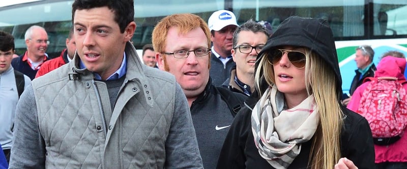 Rory McIlroy und seine Freundin Erica Stoll erstmals öffentlich zusammen bei der Irish Open. (Foto: Getty)